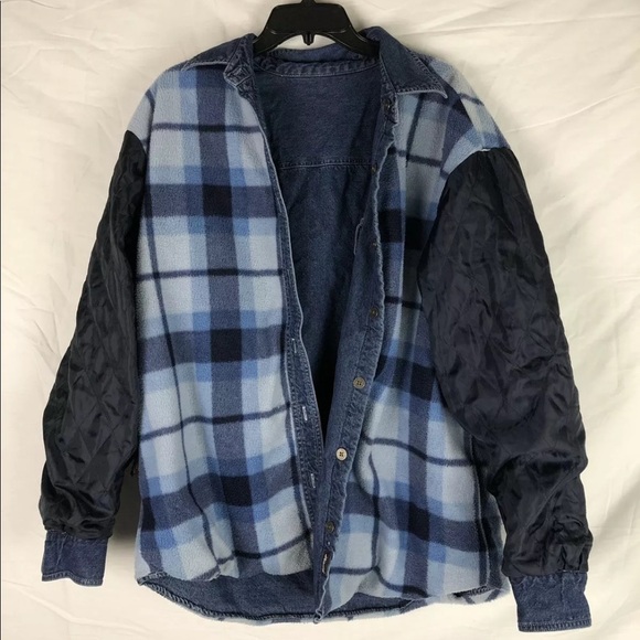 Levis Denim Jacket Plaid Fleece Lined Size Large - Picture 5 of 5